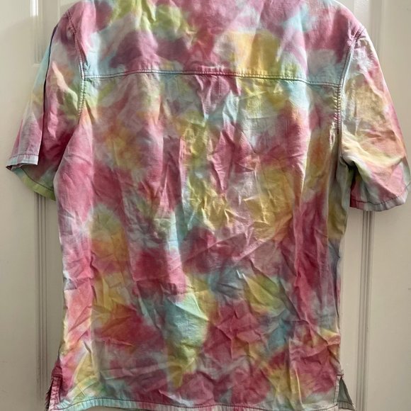 BP. Oversize Tie-dye Button-up Shirt In Purple Multi Soft Tie Dye - Picture 3 of 3